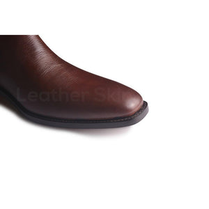 Toe for Brown Chelsea Leather Boots