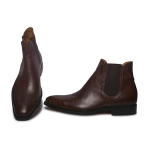 Brown Chelsea Leather Boots