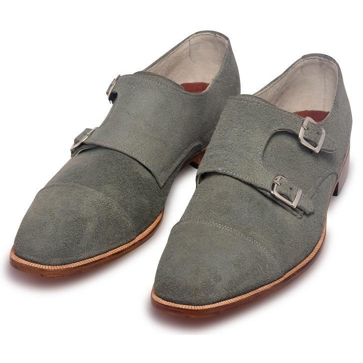 Gray hot sale leather shoes