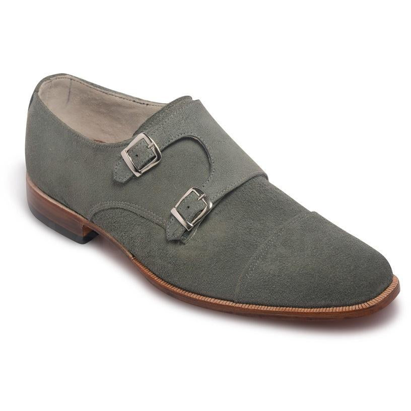 Men Gray Grey Double Monk Suede Leather Shoes - US 14.5 Men Gray Grey Double Monk Suede Leather Shoes - US 14.5