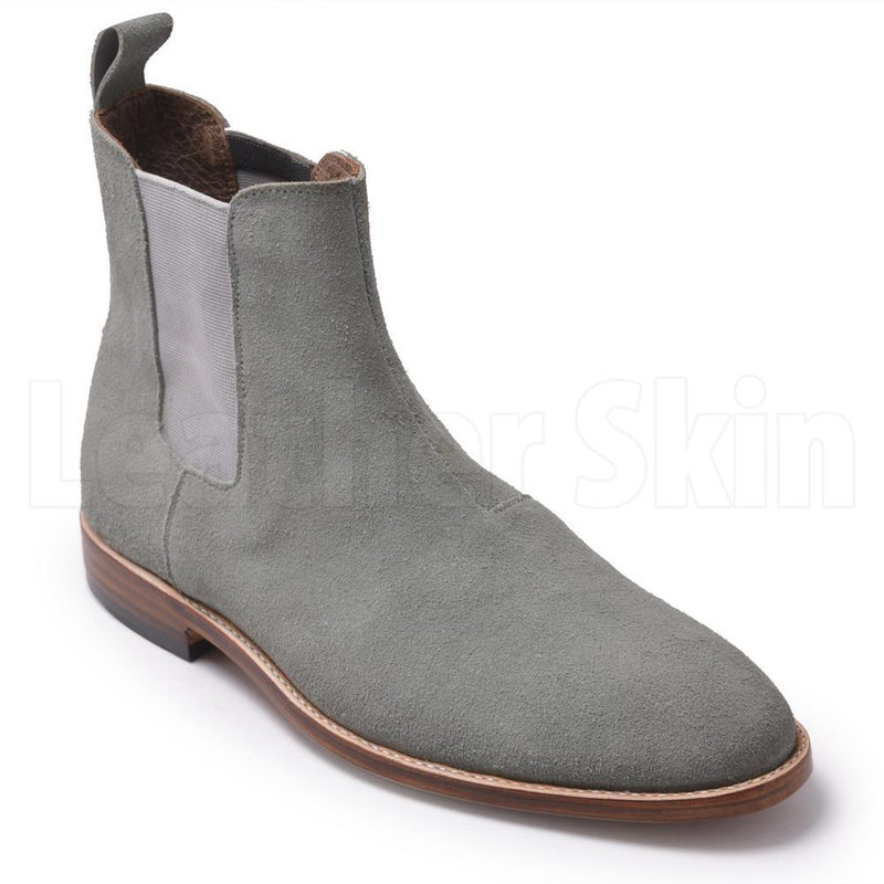 Home / Products / Men Grey Chelsea Suede Leather Boots