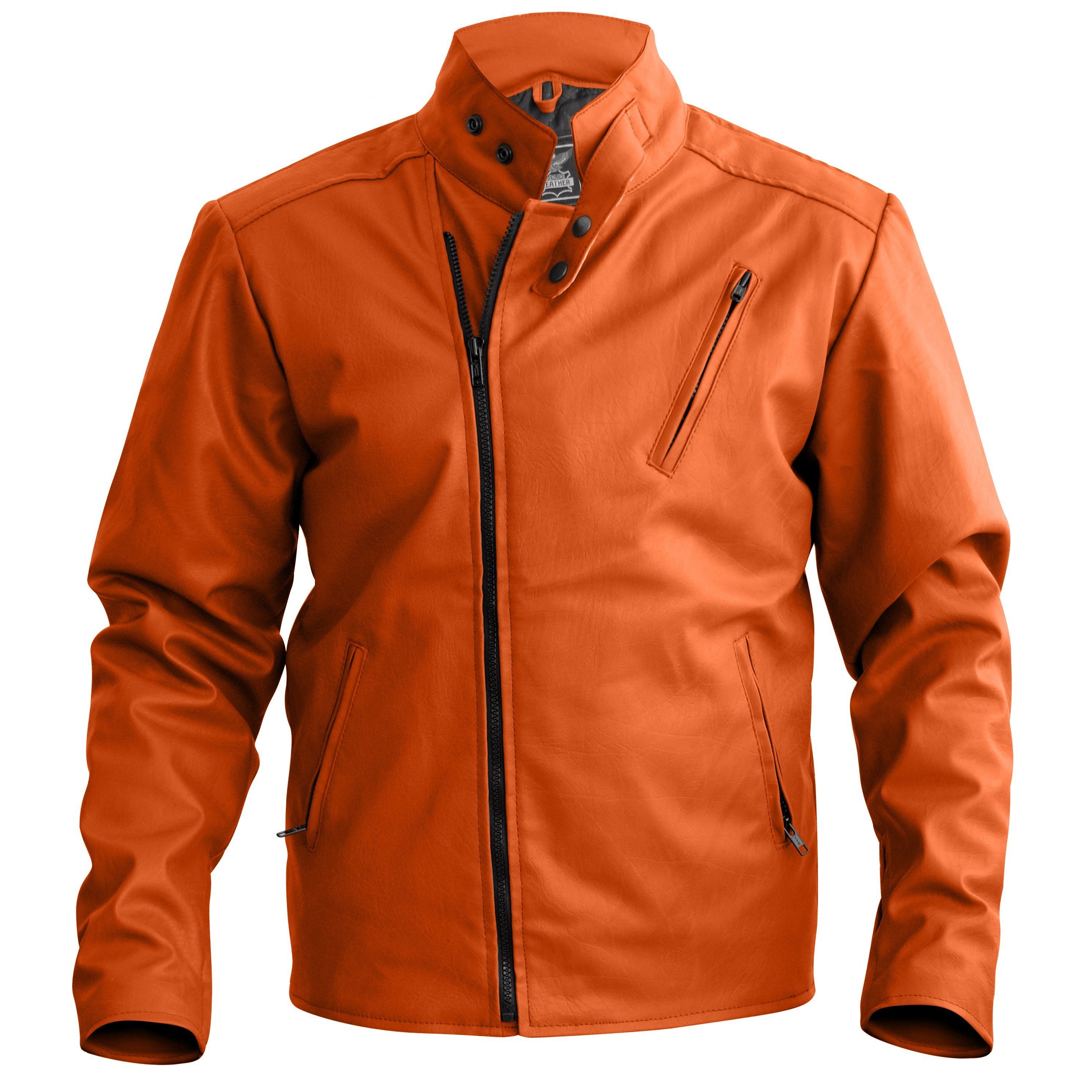 Mens Orange Leather Jacket Puffer Black Lightweight Stylish Slimfit Quilted  Blouson Bomber Jackets at Amazon Men's Clothing store