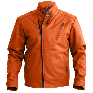 NWT Stylish Orange Men Leather Jacket