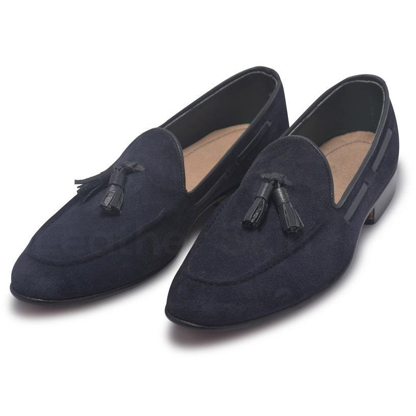 Blue Suede Loafer Shoes - Women's Loafers - Vintage Shoes - Blue Shoes -  Suede Loafers