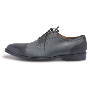 Black Grey Oxford Leather Shoes