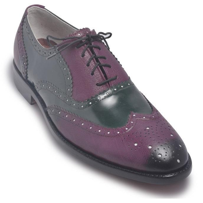 Two Tone Purple Leather Shoes