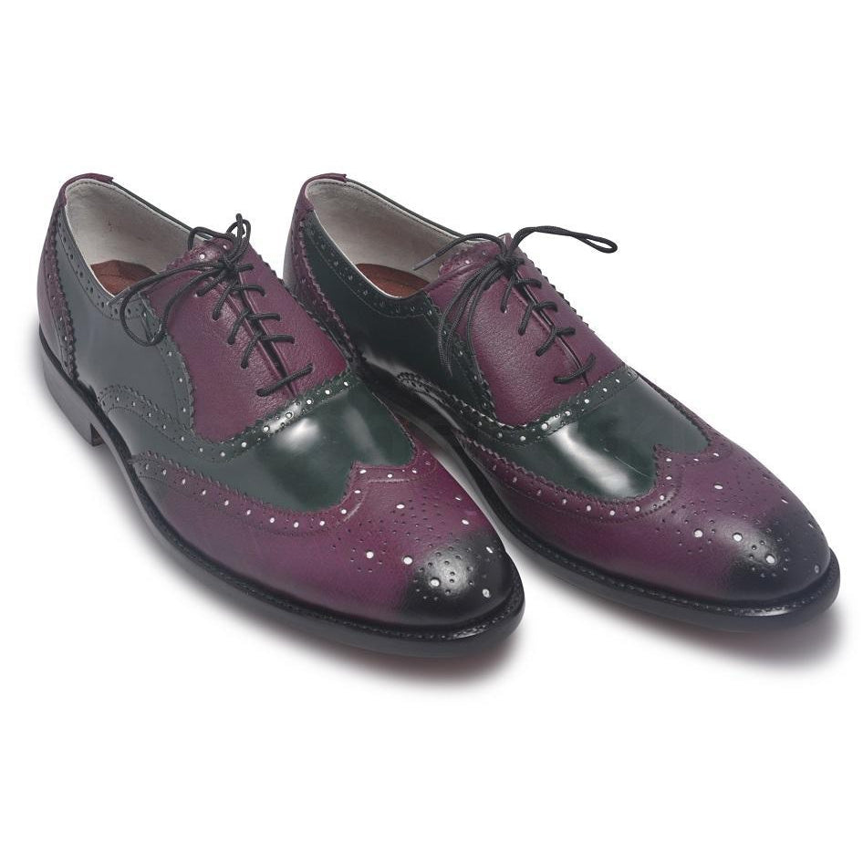 Unisex Oxford Scarpe Donna Two Tone Perforated Wingtip Brogue retrò Low