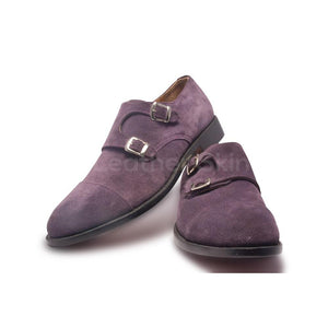 Monk Purple Leather Shoes
