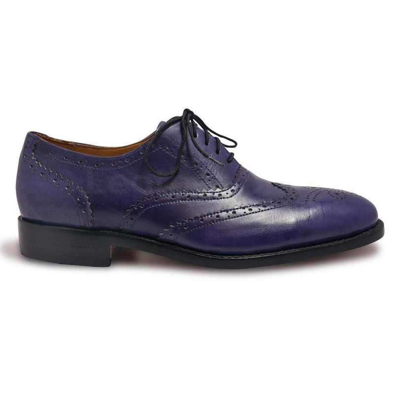 Home / Products / Men Purple Oxford Wingtip Brogue Leather Shoes with Laces