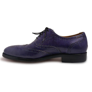 Oxford Leather Shoes in Purple Color