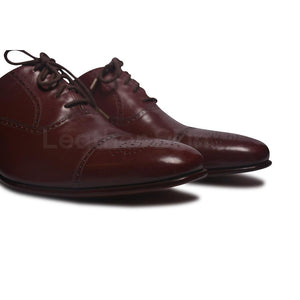 Men Oxford Red Leather Shoes