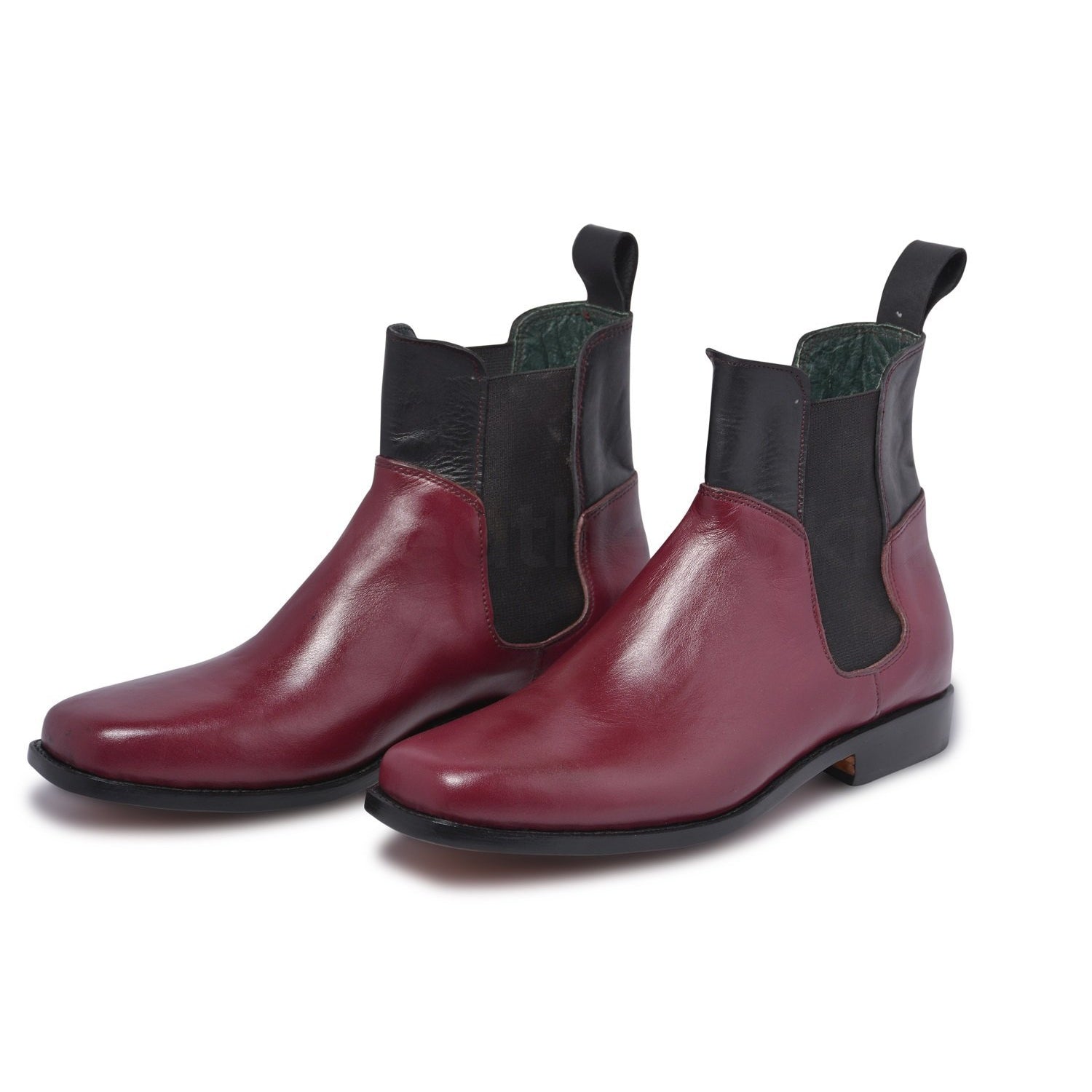 Mens red leather chelsea boots best sale