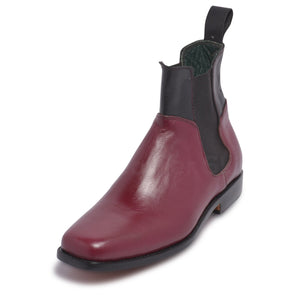 red genuine leather Chelsea boots mens