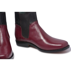 Chelsea boots for men in maroon color