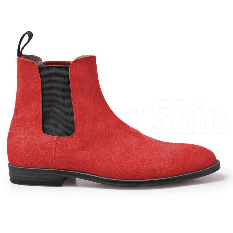 Home / Products / Men Red Chelsea Suede Leather Boots