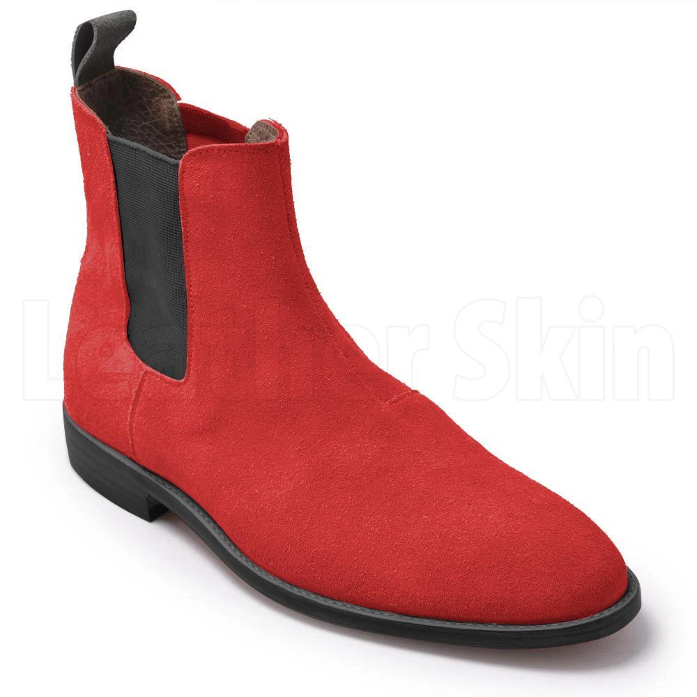 Mens red clearance leather boots