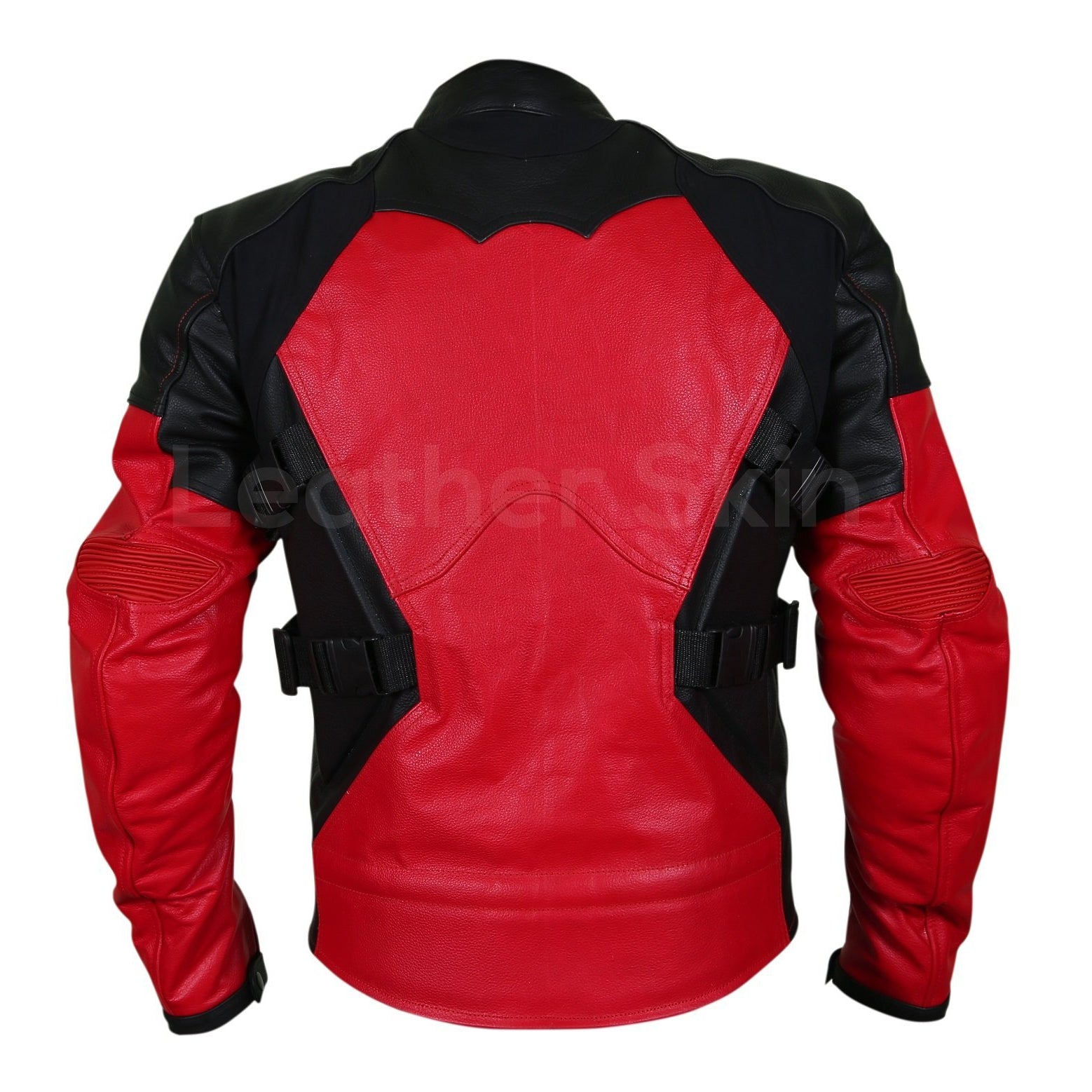 Red Master Riding Jacket Men Red Motorcycle Padded Genuine Cow Leather Jacket