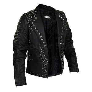 studs on chest jacket mens