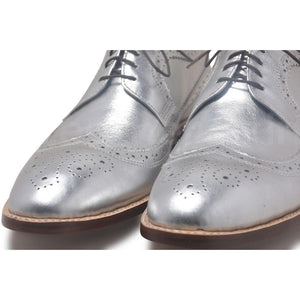 party shoes for men in silver color