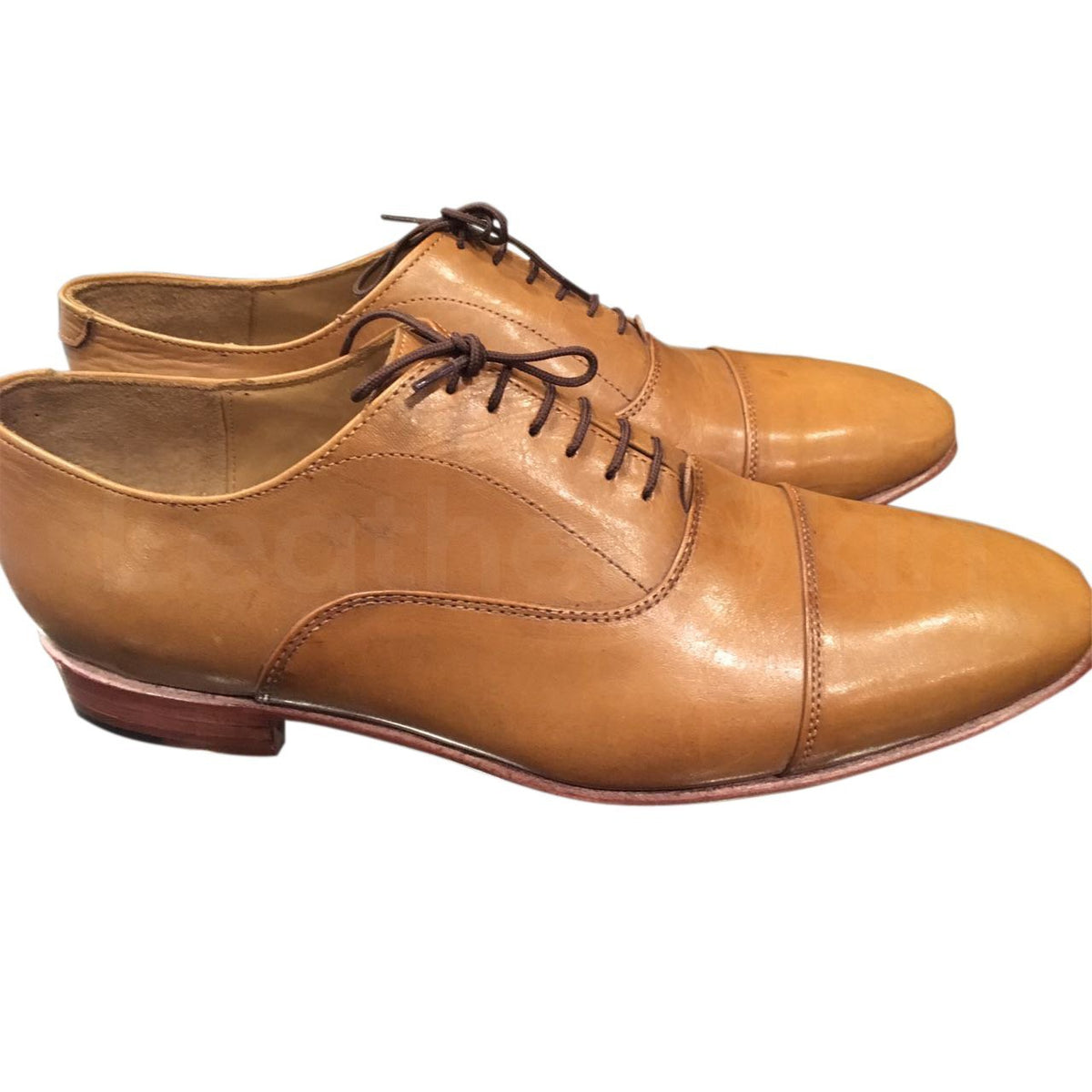 Men Light Brown Black Laces Genuine Leather Shoes - US 13.5 Men Light Brown Black Laces Genuine Leather Shoes - US 13.5