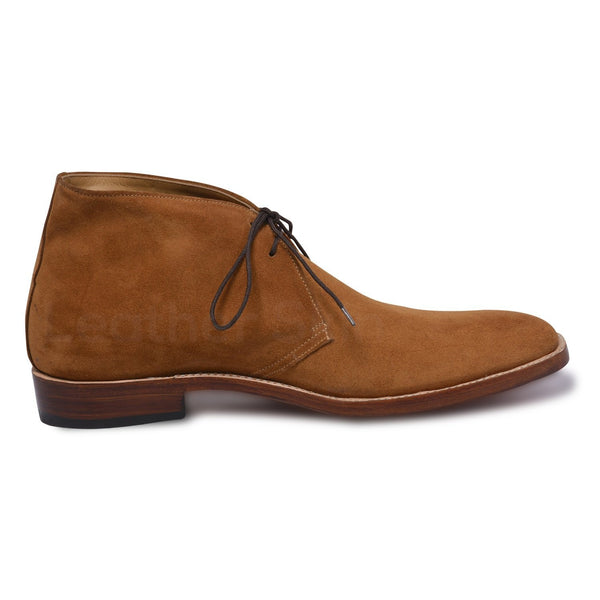 Men Tan Suede Chukka Leather Boots
