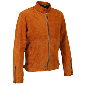 mens leather jacket with tan color