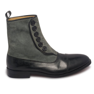 two tone buttons boots mens