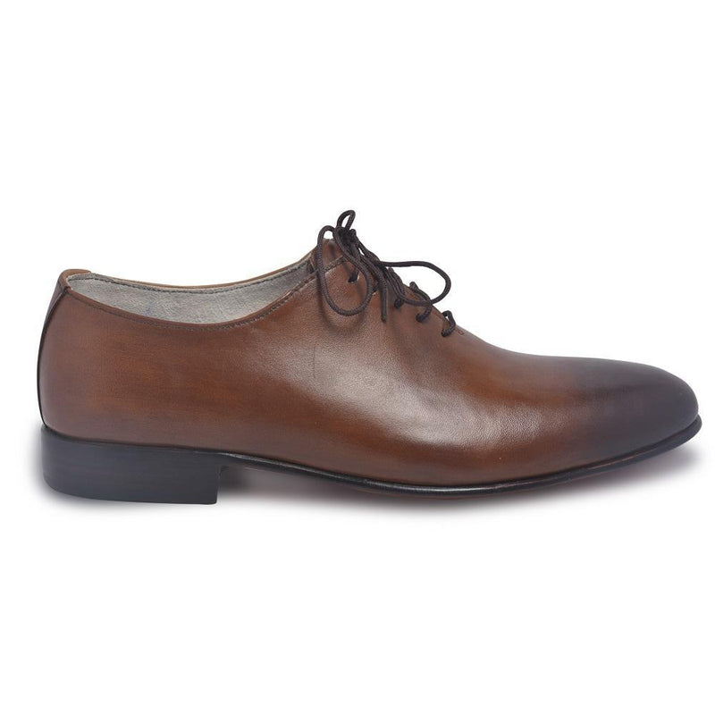 Men Two Tone Brown Formal Leather Shoes with Laces