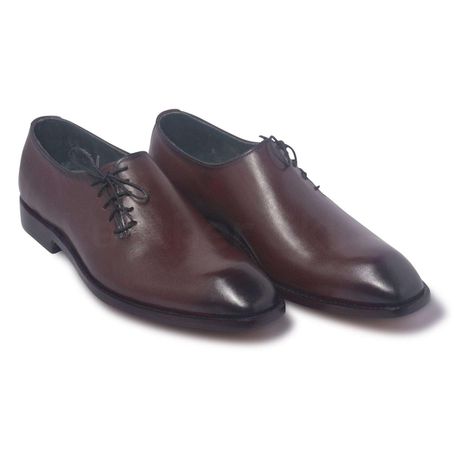 Men Two Tone Leather Shoes with Unique Lacing Closure
