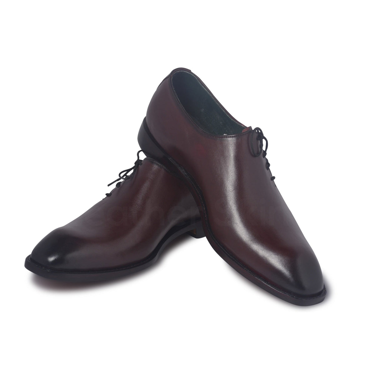 Men Two Tone Leather Shoes with Unique Lacing Closure