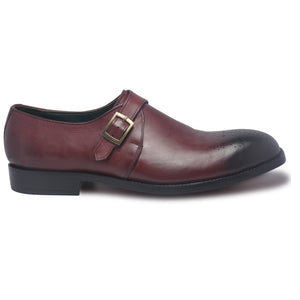 mens two tone shoes with single monk strap
