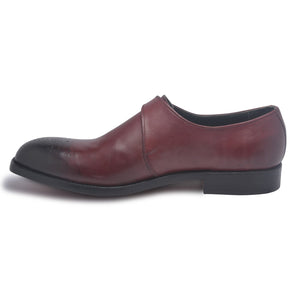 two tone leather shoes for men in red color