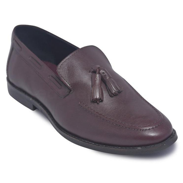 Home / Products / Men Wine Red Slip-On Loafer Shoes with Tassels