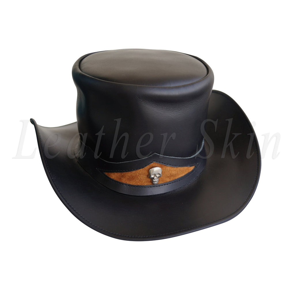 Black leather top hat new arrivals
