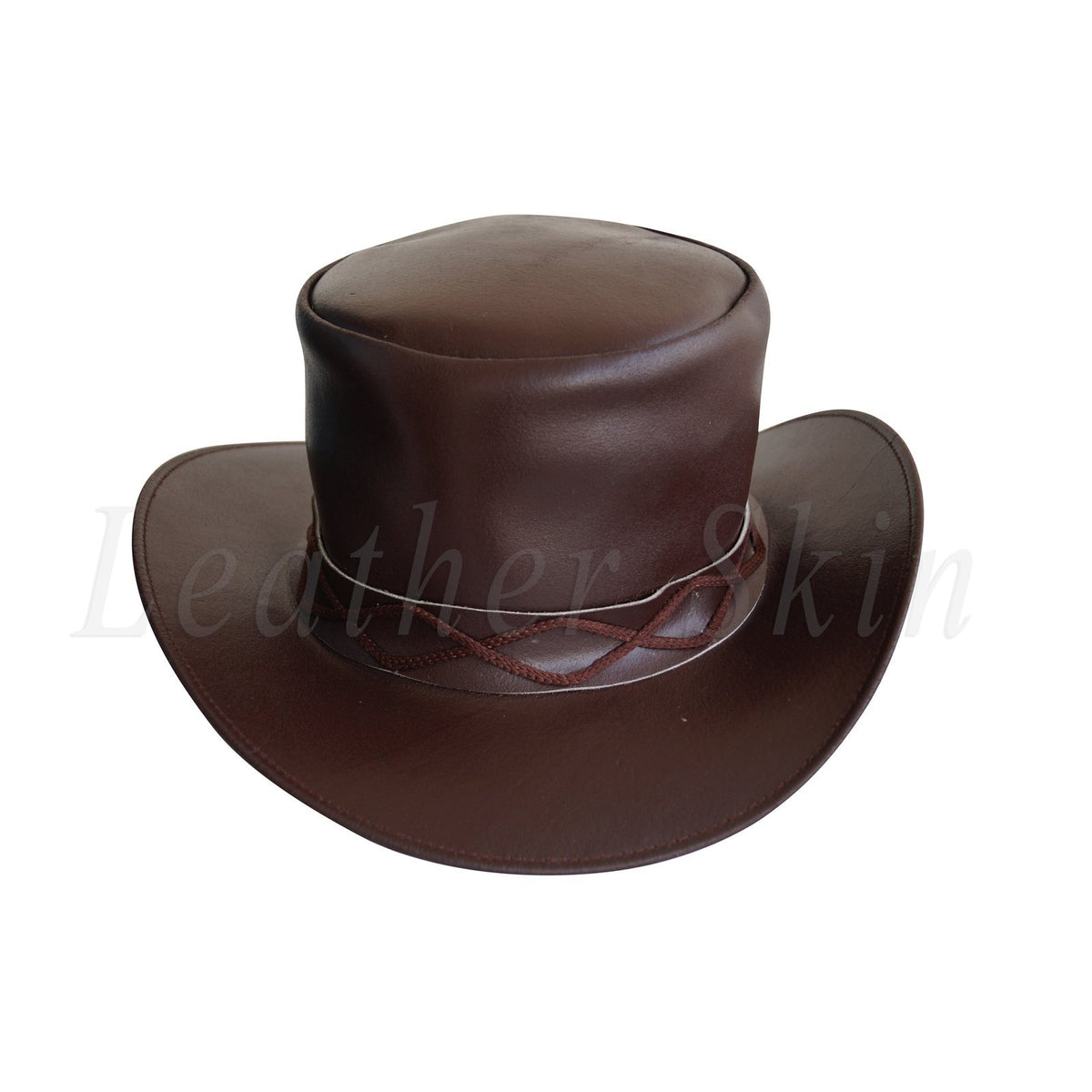 Men Black Leather Rock Hat Fields of the Nephilim Carl McCoy Goth Steam punk