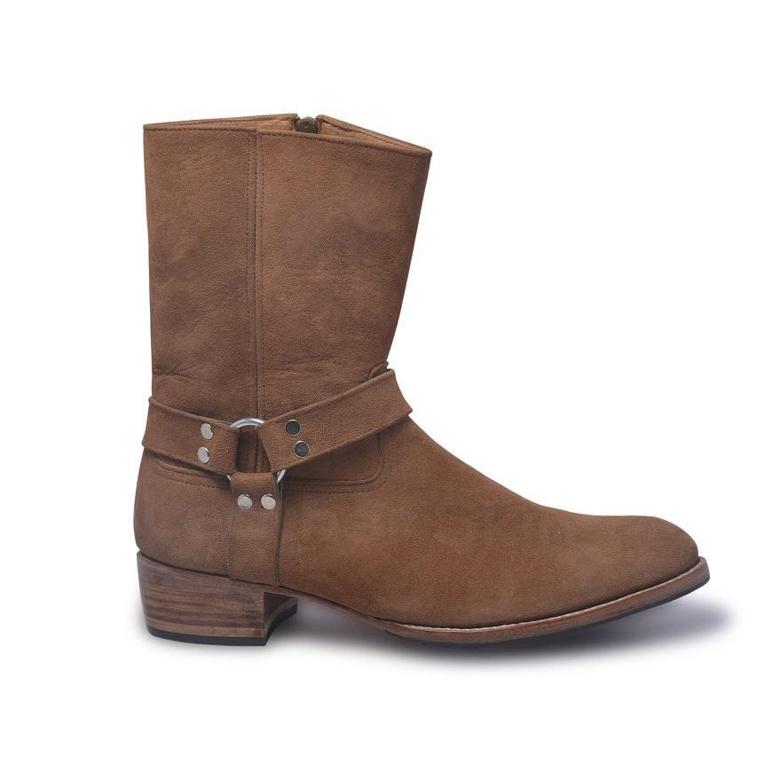 Brown Biker Leather Boots