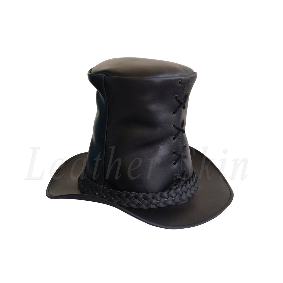 Men Genuine Black Leather Top Hat Steam Punk Gothic Corset Corsage -  Leather Skin Shop