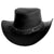 Men Handmade Black Hat Aussie Bush Cowboy Western Outback Leather Hat