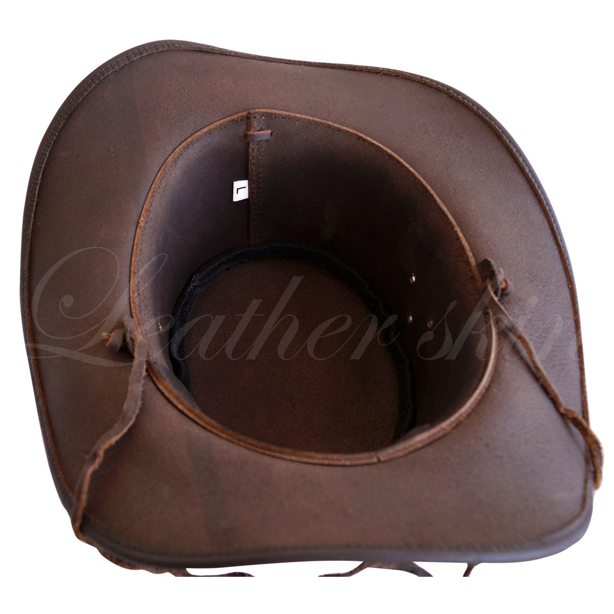 Men Handmade Dark Brown Hat Aussie Bush Cowboy Western Outback Leather Hat