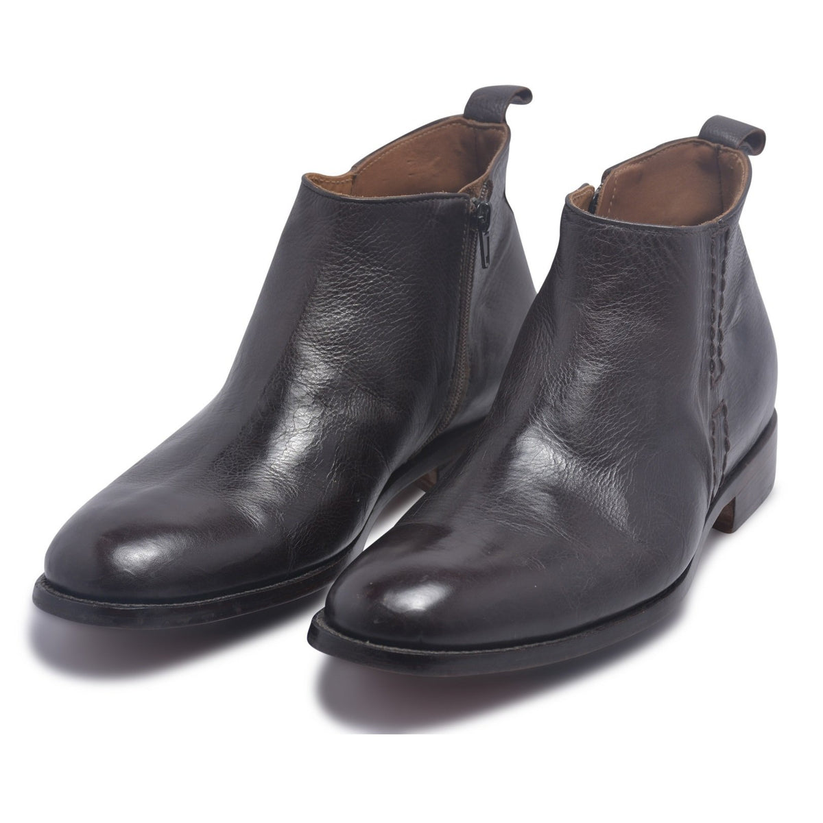 Black Leather Formal Ankle Zipped Chelsea Boots