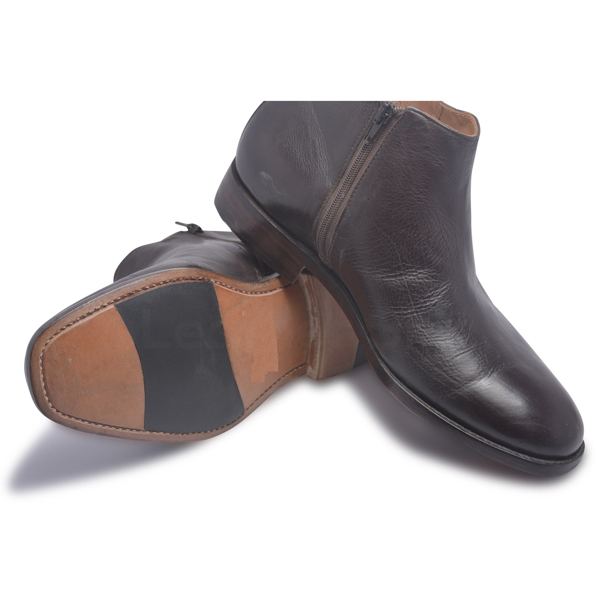 mens black boots with zipper