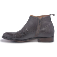 Mens Dark Brown Boots with Zipper on side