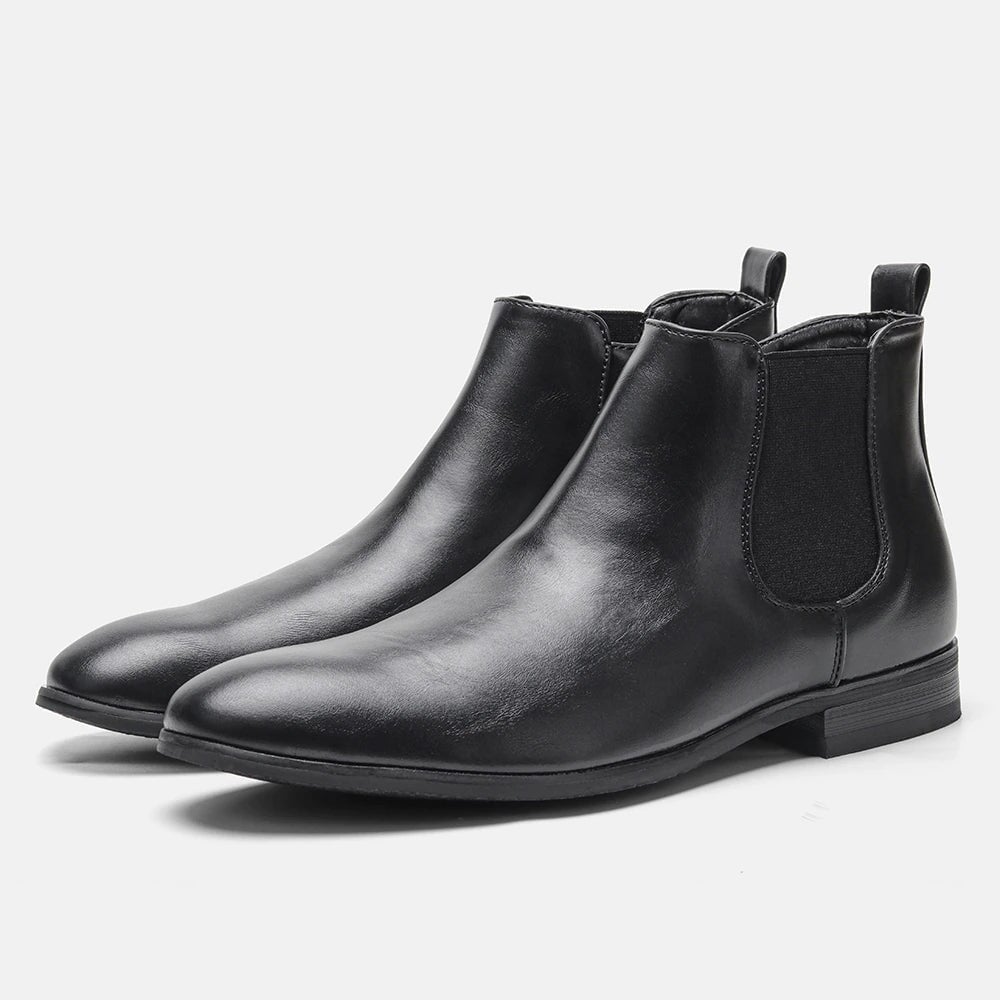 Men's Black Chelsea Boots with Side Zip - Leather Skin Shop