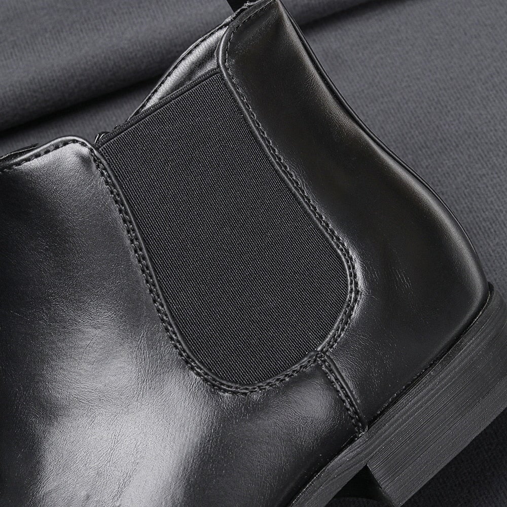 Men Black Zipper Ankle Genuine Leather Boots - Leather Skin Shop