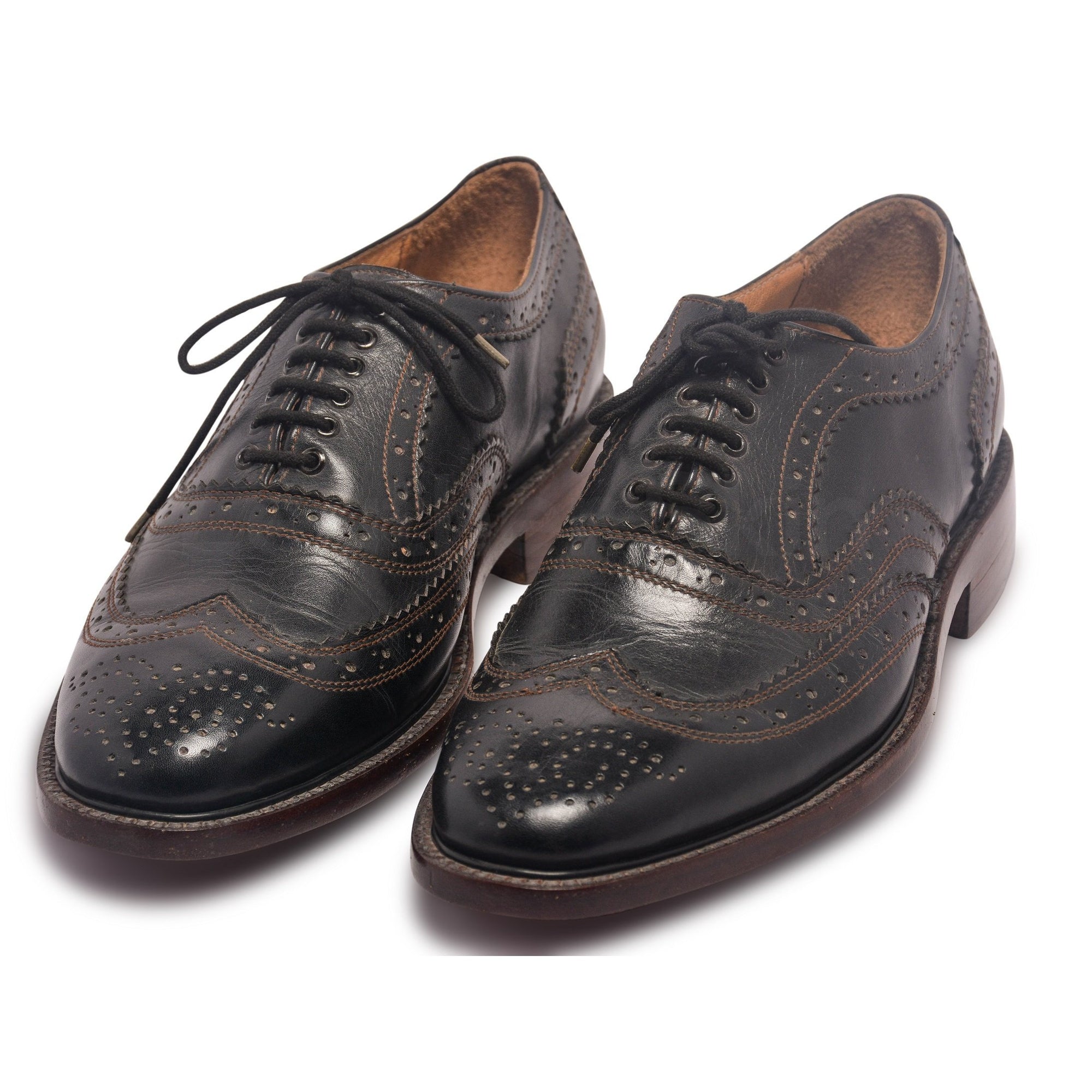 mens black shoes with brown stitching