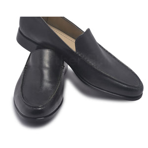 slip on leather shoes mens in black color
