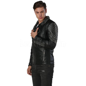 Men’s Black Spike Leather Jacket