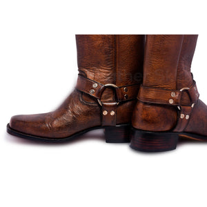 riding boots for mens in distressed brown color