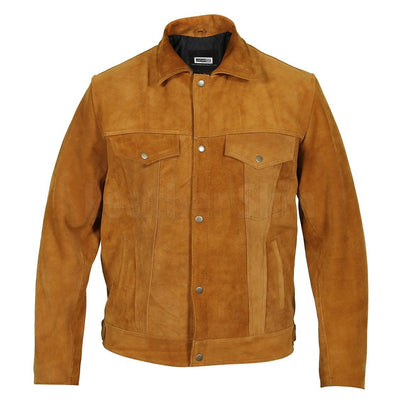 Home / Products / Mens Tan Suede Genuine Leather Jacket