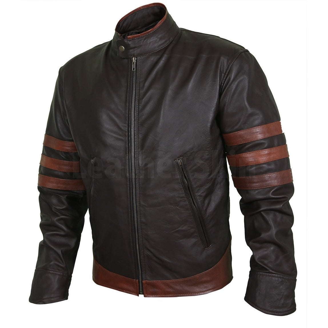 Model Black Leather Racer Jacket